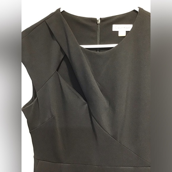 Calvin Klein Women’s Black Midi Jumpsuit Wide Leg Keyhole Cap Sleeves Pockets 8 - Picture 7 of 9